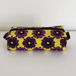 水平拉長的盒子袋（花卉圖案黃色和紫色）​​這將是最後一點 第3張的照片