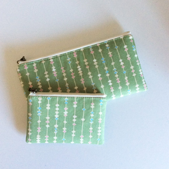 SALE扁袋套裝（算盤圖案綠色） 第2張的照片