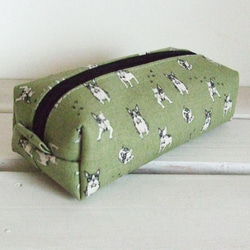 SALE水平箱包（法國鬥牛犬綠） 第3張的照片