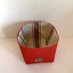 帆布籃（CD尺寸）-8帆布深紅色和刺猬貼花 第2張的照片