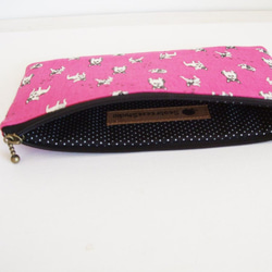 フラットポーチ（フレンチブルドッグ・ピンク） 3枚目の画像