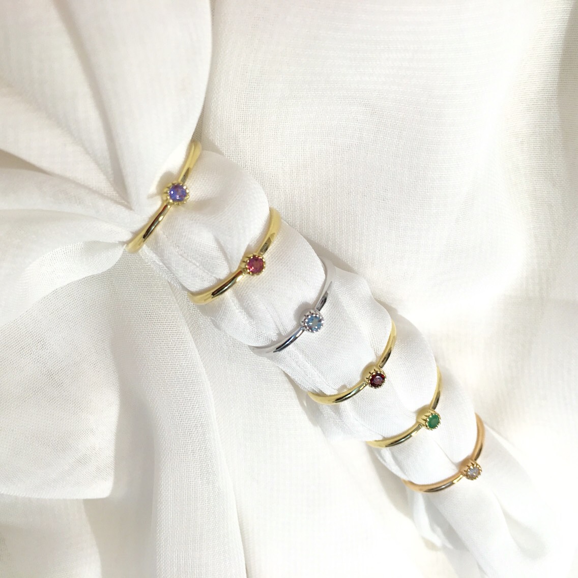 誕生石一粒ピンキーリング[12月]タンザナイト