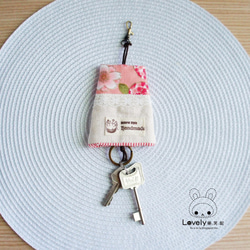 Lovely樂芙妮＊合掌屋鑰匙包．粉紅櫻花．鑰匙包＊鑰匙的家．ID感應卡可用 第3張的照片