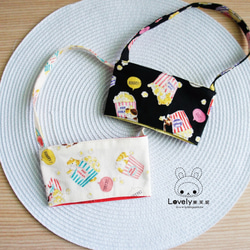 かわいいバレンタインデーセット[日本布オーダー]猫遊びポップコーンドリンクカップバッグ、バッグ、グリーンカップセット、ドリンクカ 2枚目の画像