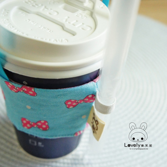 かわいいルーニー[日本布オーダー]ピンクの弓喵スターの人々飲み物カップバッグ、猫カップセット、ドリンクカップセット[コンビニエン 2枚目の画像