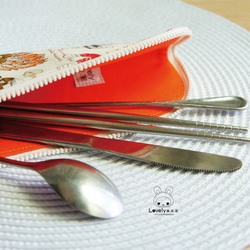 Lovely樂芙妮【香菇類餐具袋】筆袋、麻底、加大版23-24公分筷子可用 第4張的照片
