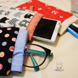 Lovely【日本布】玫瑰艾麗絲手機袋、筆袋、眼鏡袋、手機包、行動電源、5.5吋手機可用 第5張的照片