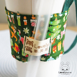 Lovely樂芙妮＊日本布【聖誕裝飾飲料杯袋】杯套、提袋【綠】 第2張的照片