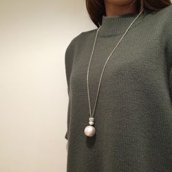 Big cottonpearl necklace 4枚目の画像