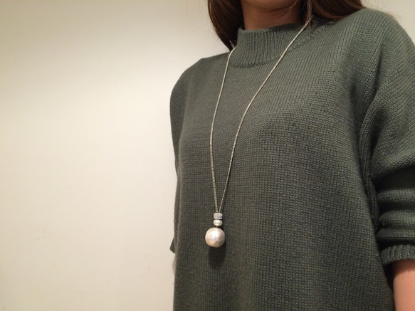 Big cottonpearl necklace 4枚目の画像