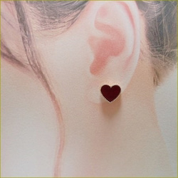 Carnelian red sweetheart pierce（イヤリング） （ゴールド） 3枚目の画像