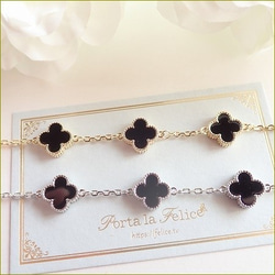 Onyx 5clover bracelet （11mm)（シルバー） 3枚目の画像