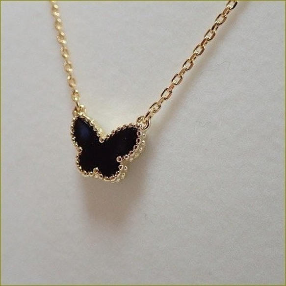 Onyx 　papillon　Necklace（ゴールド）　 3枚目の画像