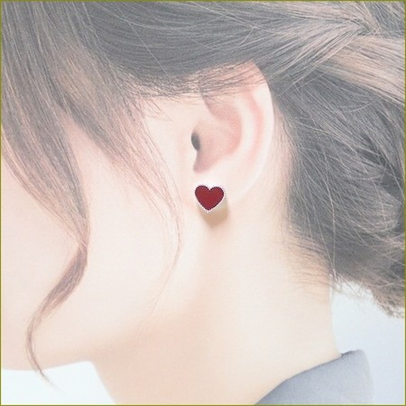 Carnelian red sweetheart earring（イヤリング） （シルバー） 4枚目の画像