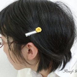 【ロザフィ】1粒のバラ、ヘアクリップ（小） 4枚目の画像