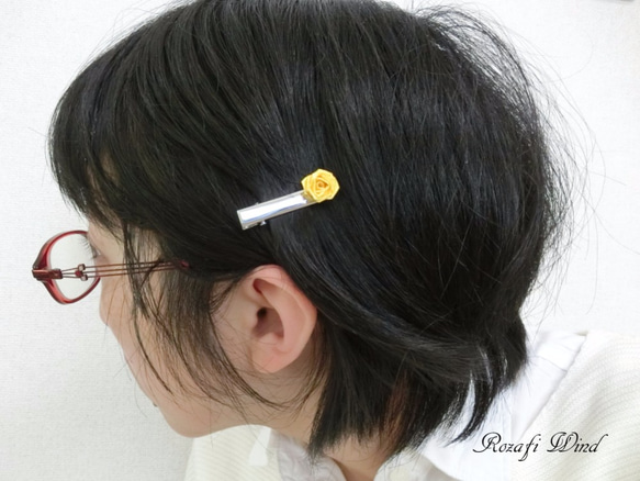 【ロザフィ】1粒のバラ、ヘアクリップ（小） 4枚目の画像