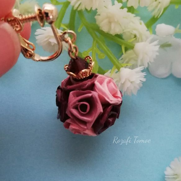 紫の王冠スワロのイヤリング（ピアスに変更可）【ロザフィ】 3枚目の画像