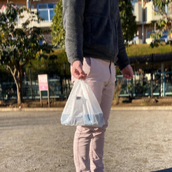 弁当対応レジ袋風エコバッグ「小包レジバッグS」ホワイト（コーデュラリップ使用） 1枚目の画像