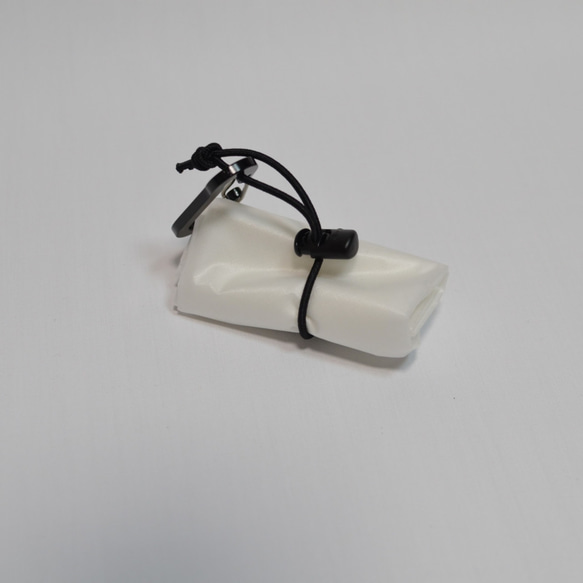 弁当対応レジ袋風エコバッグ「小包レジバッグS」ホワイト（コーデュラリップ使用） 4枚目の画像