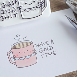 マグカップさんのHAVE A GOOD TIME消しゴムはんこ 2枚目の画像