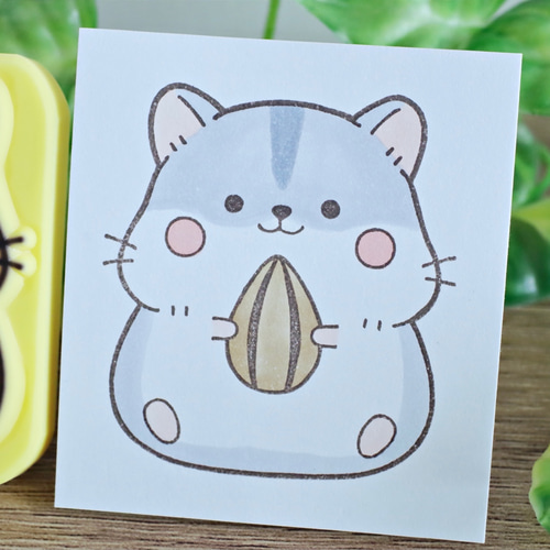 消しゴムはんこNo.469 モフモフくまちゃん とクリスマスカフェ