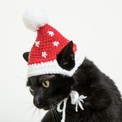 聖誕小公公編織帽（貓咪）-球球 橫紋 星星 經典款 第4張的照片