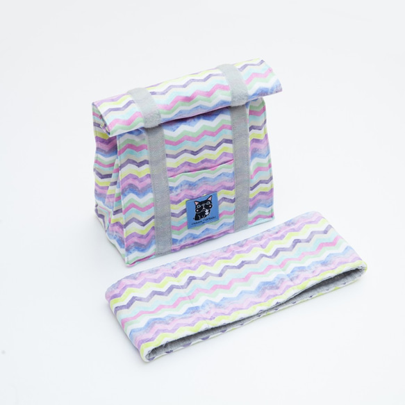 波浪彩紋大理石質感配件組-保冷保溫袋 沁涼巾 第1張的照片