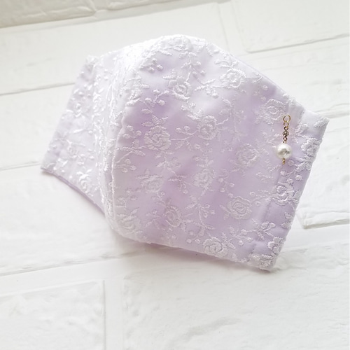 母の日、贈り物に♡フォーマルに薔薇刺繍レースマスク ◇上品な専用 