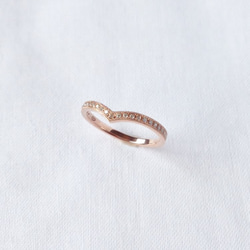 K18 V字ミル打ちハーフエタニティ 指輪・リング kazarito 通販