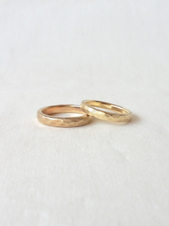 Ｎ様専用（レディースのみ）Ｋ１８　Stone texture marriage ring 1枚目の画像