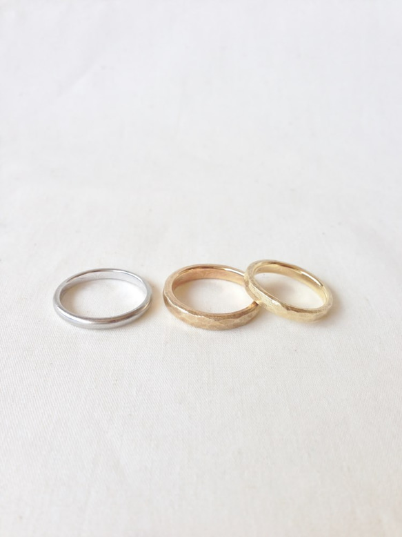 Ｎ様専用（レディースのみ）Ｋ１８　Stone texture marriage ring 5枚目の画像