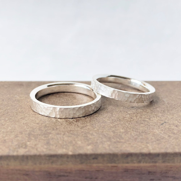 PT900　細かい鎚目のマリッジリング　[結婚指輪][ペアリング] 3枚目の画像