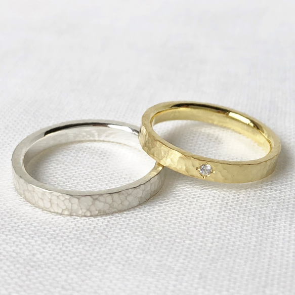 ★杢目金屋★マリッジリング ペア 結婚指輪 K18 SV ☆杢目金屋☆マリッジリング ペア 結婚指輪 K18 SV オーダー