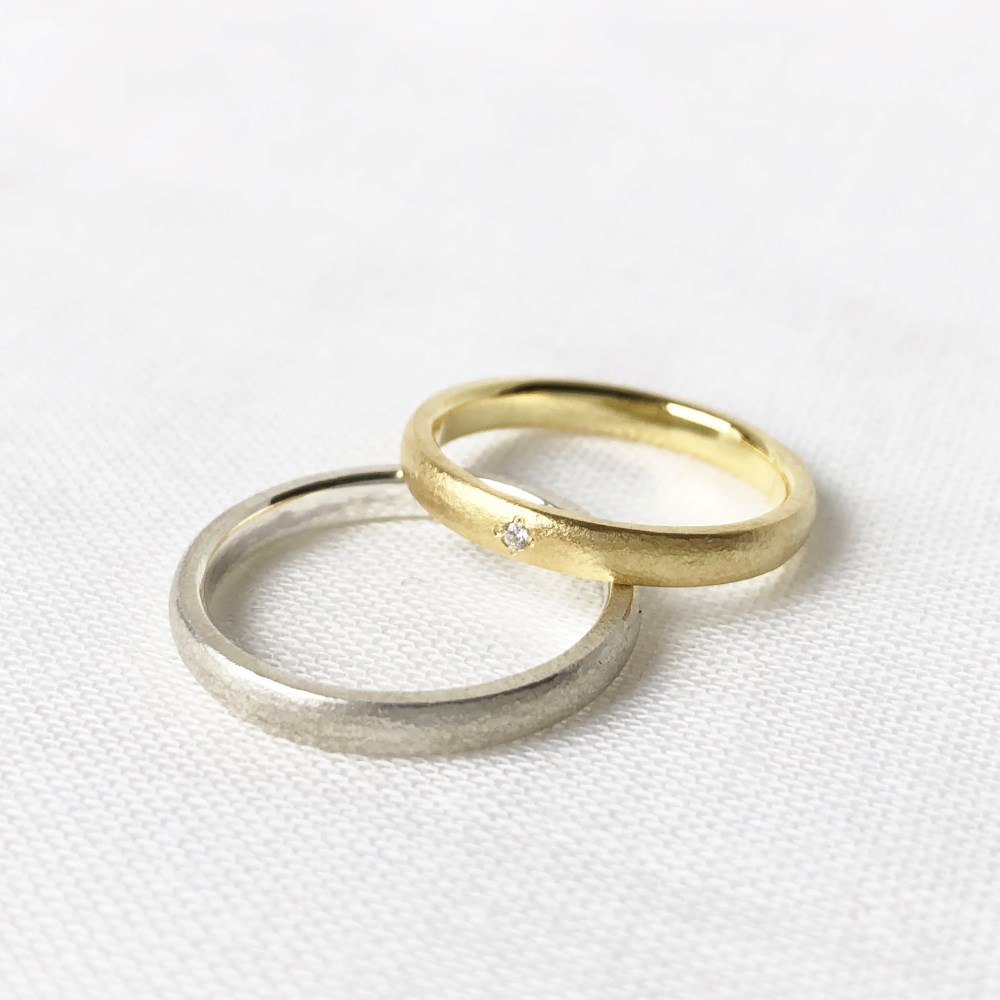 Ｋ１８　アンティークマリッジリング　[結婚指輪][ペアリング]