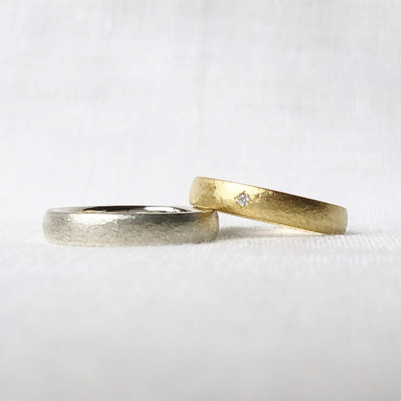K18　幅広のアンティークマリッジリング　[結婚指輪][ペアリング] 1枚目の画像