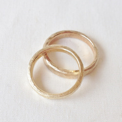 かずや様　専用ページ　Ｋ１８　Stone texture marriage ring 2枚目の画像