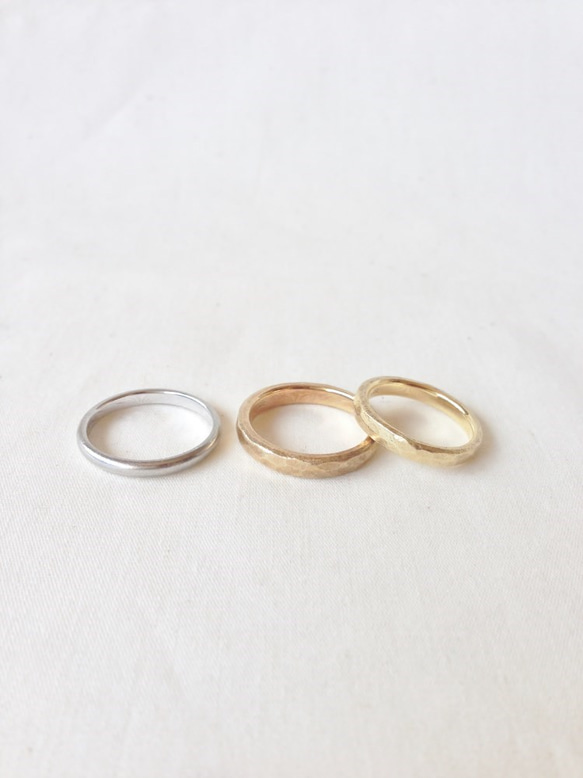 かずや様　専用ページ　Ｋ１８　Stone texture marriage ring 5枚目の画像
