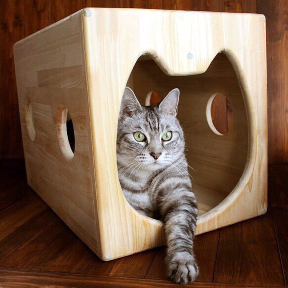 木製猫ハウス・13.CATS.WORKSオリジナル 1枚目の画像
