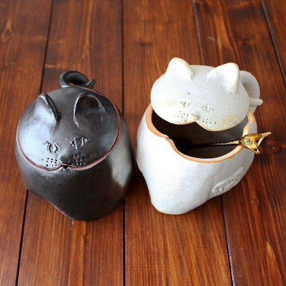 陶器製　猫-マグカップ（大） 3枚目の画像