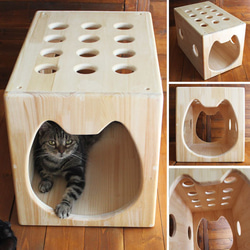 木製猫ハウス第２弾「猫じゃらトンネル」・13.CATS.WORKSオリジナル 2枚目の画像