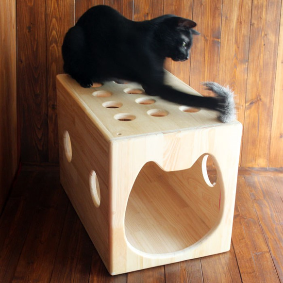 木製貓屋第二彈「貓臉隧道」 第8張的照片