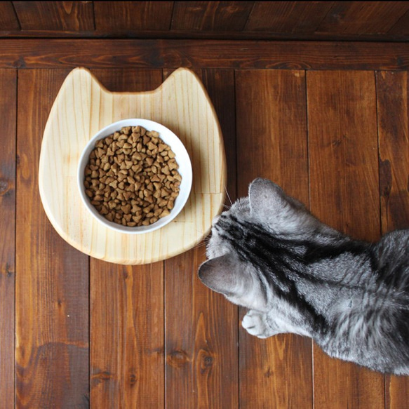 木製貓臉食物架（附贈12.5cm食物架） 第1張的照片