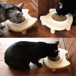 木製貓臉食物架（附贈12.5cm食物架） 第4張的照片