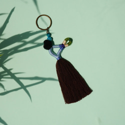夏日獨舞-波希米亞風天然石撞色流蘇吊飾鑰駛圈 第3張的照片