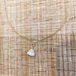 k14gf❈triangle necklace/トリリアントビジューネックレス 1枚目の画像