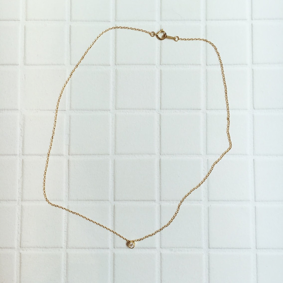 復刻 ❈ cz grain necklace : 3mm ❉ 3枚目の画像