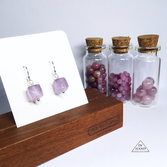 精靈的糖果罐-優雅垂墜紫水晶耳環-純銀耳環 第1張的照片
