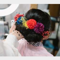 チュールリボンPretty髪飾り 2枚目の画像