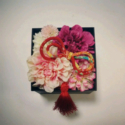 飾れるフラワーBOXの髪飾り♡ピンク系 2枚目の画像