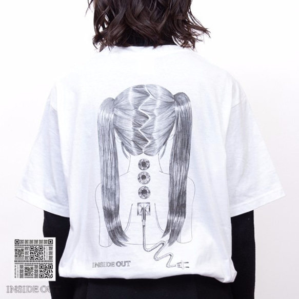 人工知能AI Tシャツ【ブランド:INSIDEOUT fashion】カラー:ホワイト 2枚目の画像